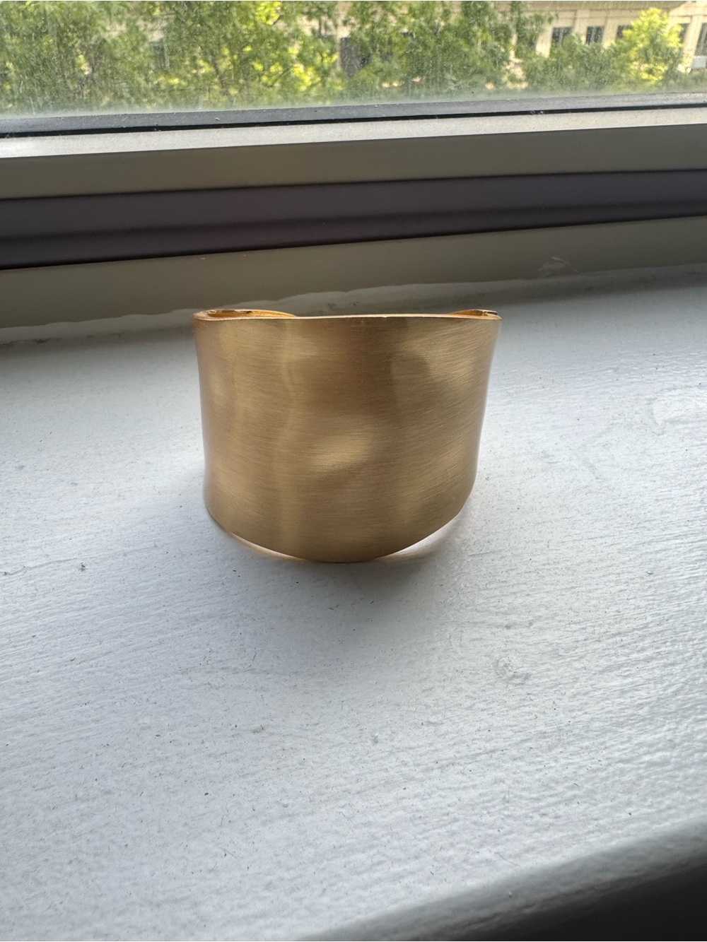 Wide Brushed Gold Cuff Bracelet